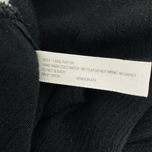 Francesca's Womens Scoop Back Top Small Black White Pompom Swim Cover-Up - Picture 10 of 10